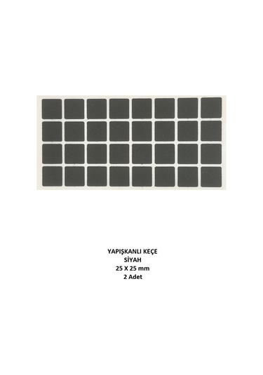 Zemin Koruyucu, 25x25 mm Keçe, Siyah (2 Adet)