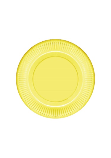 Sarı Makaron Karton Tabak 23 CM 8'li