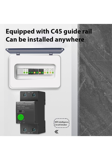 2p Akıllı Devre Kesici Tuya App Wifi Etkinleştirilmiş Siyah