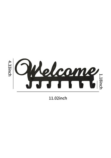 Ulzyvf 7 Kancalı Pratik Duvar Askısı - Paslanmaz Çelik, Matkapsız Siyah Siyah