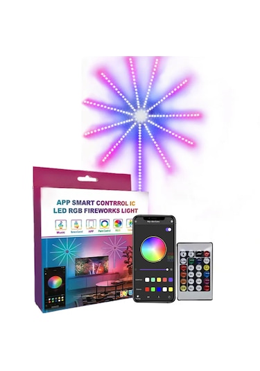 Gökkuşağı Işıkları Kumandalı Şerit Led Rgb Ritimli Akıllı Işıklar Çok Renkli