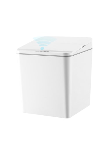 Moveevo Beyaz 6l Usb Şarjlı Oto Kapatır Entegre Kapaklı Entegre Sensörlü Masaüstü/araç İçin Çöp Kutusu Beyaz