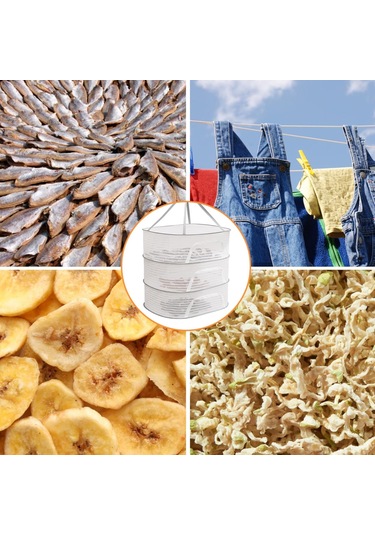 Lemestar 3 Katlı Çok Amaçlı Bitki Kurutma Ağı - Fırça Desenli Çok Katlı Kurutma Ağı