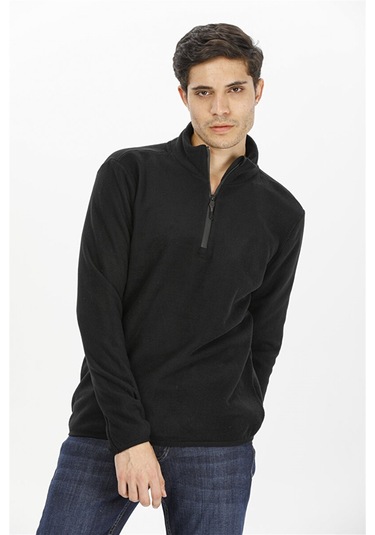 Exuma Yarım Fermuarlı Polar 2312001-black Siyah