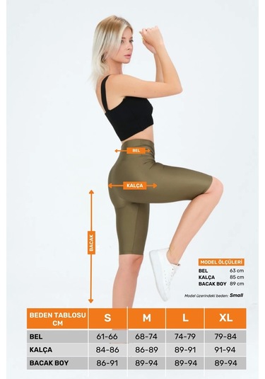 Enenstyle Fashıon Boutıque Yeni Sezon Özel Üretim Toparlayıcı Yüksek Bel Parlak Kumaş Iç Göstermeyen Dizüstü Spor Tayt Haki