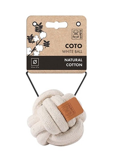M-pets Coto Örgü Top Köpek Oyuncağı Beyaz 9,5 Cm 244-50037.01