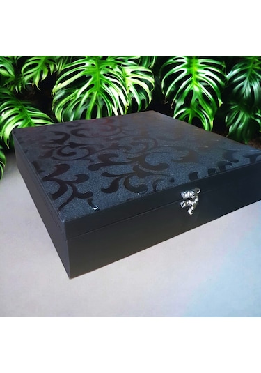 Adalinhome 10 Bölmeli Deri Kaplamalı Aksesuar Takı Saat Kutusu Siyah