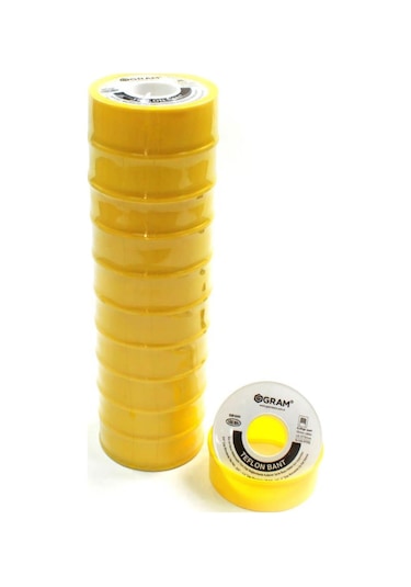 Gram Teflon Bant Sızdırmazlık Bandı 19 mm x 30 Mt 10 Adet - YERLİ ÜRETİM