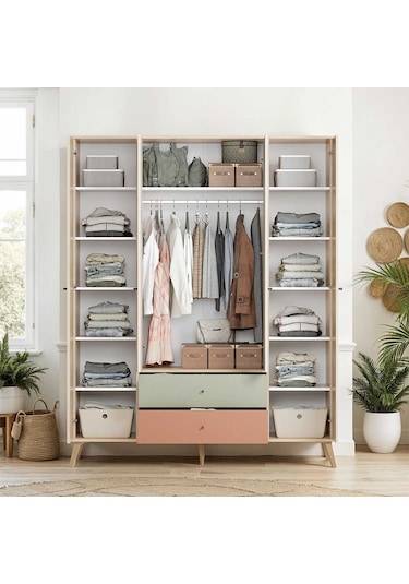 Terra 4 Kapaklı 2 Çekmeceli Gardırop - Florida Meşe/karışık Renk 162x204x54 Cm Terra 4 Kapaklı 2 Çekmeceli Gardırop - Florida Meşe/karışık Renk 162x204x54 Cm