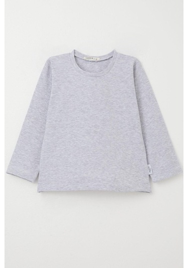 Breeze Erkek Bebek Uzun Kollu Tişört Basic 9 Ay-3 Yaş, Açık Gri Melanj Açık Gri Melanj