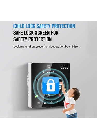 Hfambition Siyah Akıllı Su Radyatörü Termostati: Ses Kontrol, Wifi Uzaktan Erişim, Dokunmatik Renkli Ekran, Otomatik/manuel Mod, Ip20 3a