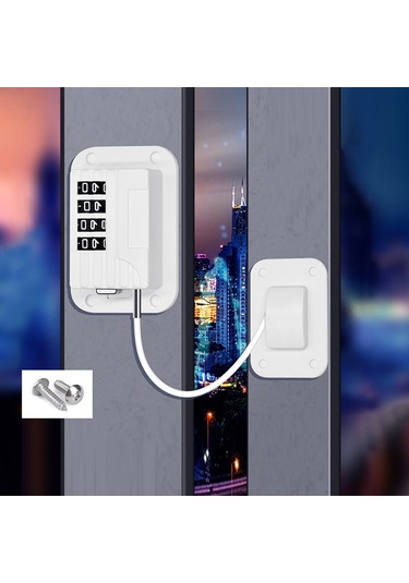 Sones Çocuk Penceresi Düşme Önleyici Koruma Şifre Kilidi Beyaz