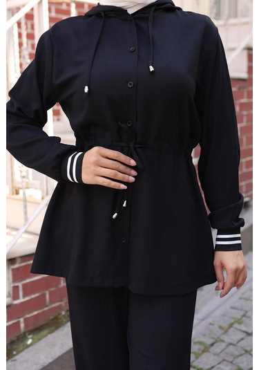 Ribana Detaylı Takım Siyah Siyah