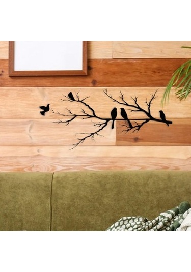 Lijinxu Metal Kuşlar Duvar Sanatı Daldaki Dekoru Yatak Odası 40cmx19.85cm