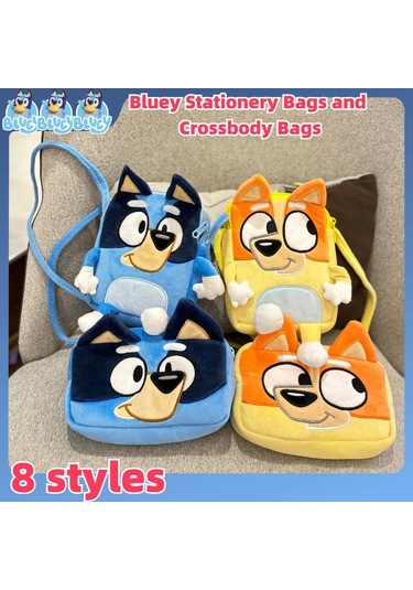 Yeni Bluey Köpek Crossbody Çanta Kalem Çantası Çocuk Karikatür Köpek Bluey Aile Style D Style D Çok Renkli