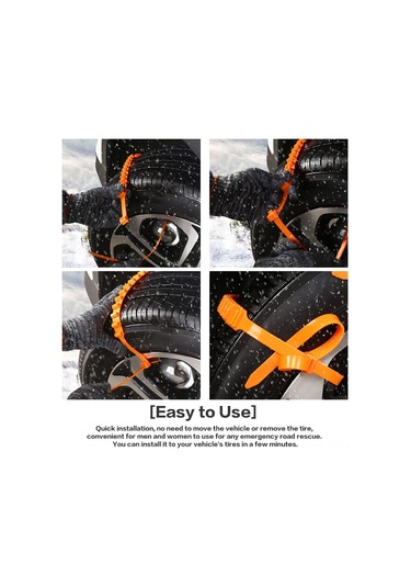 Dianziye 10 Adet Nylon Araba Lastik Anti Kayma Zinciri, Tüm Sedan Suv İçin, Karlı Çamurlu Yollarda Kullanıma Uygun, Dayanıklı Ve Kolay Kurulum