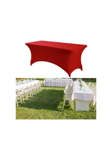 Homyl Katlanır Masa Için Örtüsü Spandex Satıcı Düğün Doğum Günü Kırmızı