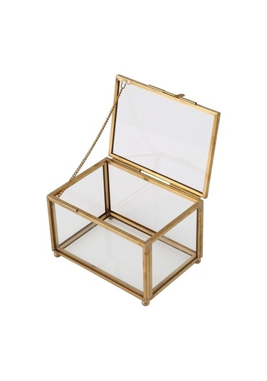 Soulader Şık Ve Modern Cam Desenli Mücevher Kutusu - Takı Saklama Ve Sergileme İçin Zarif Ev Dekorasyonu - Hatıra Eşyaları Ve Aksesuarlar İçin Trend Konteyner Siyah