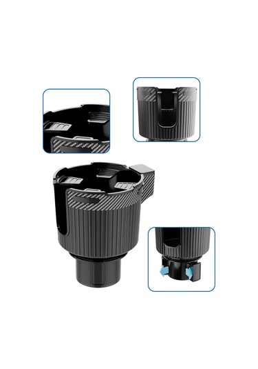 Honmex Kamyon Ve Araçlar İçin Siyah Büyük Kap Saklayıcı, 75-112mm Çaplı Termos/kahve Bardakları, Kayma Engellendirme, Abs Malzeme, Evrensel Uyumlu Siyah