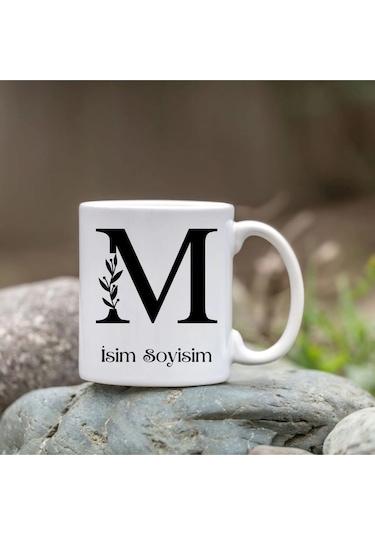 Kişiye Özel M Harfi Bardak - İsim Yazılı Bardak - İsimli Bardak