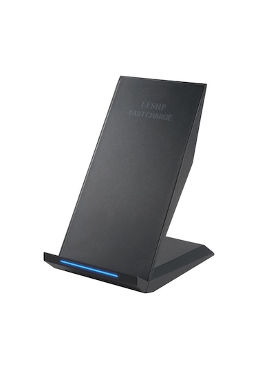 Leshp Led Gösterge Işığı İki Coiils Akıllı Telefon Hızlı Kablosuz Şarj Pedi -siyah