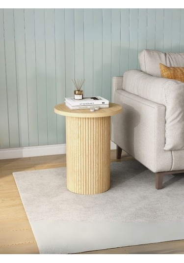 Leonora Bohem Ahşap Yan Sehpa Naturel