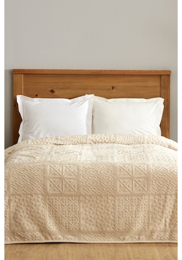 Karaca Home Blair Embos Tek Kişilik Battaniye Bej 200.22.05.0166