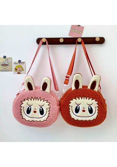Snapbuy Labubu Tasarımlı Peluş Çapraz Çanta Turuncu