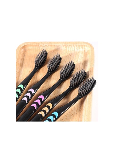 10 Adet/paket Yumuşak Bambu Kömür Nano Diş Fırçası Siyah Diş Fırçası Diş Kişisel Diş Bakımı