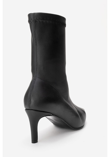 Luvishoes Rossano Siyah Streç Kadın İnce Topuklu Bot Siyah