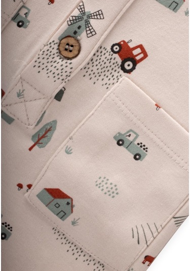 Cigit Baskılı Tulum 0-3 Yaş Bej Bej