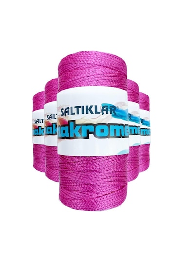 5 Adet Polyester Makrome İpi 1538 Fuşya 100 gr