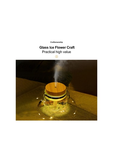 Monyee Ev Masaüstü Cam Nemlendirici, Usb Beslemeli, Renkli Led Işık, Sessiz Nano Sprey Teknolojisi, 400ml, Beyaz