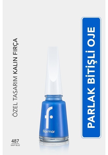 Flormar Nail Enamel Yüksek Pigmentli & Parlak Bitişli Oje Fne-487 Navy Blue