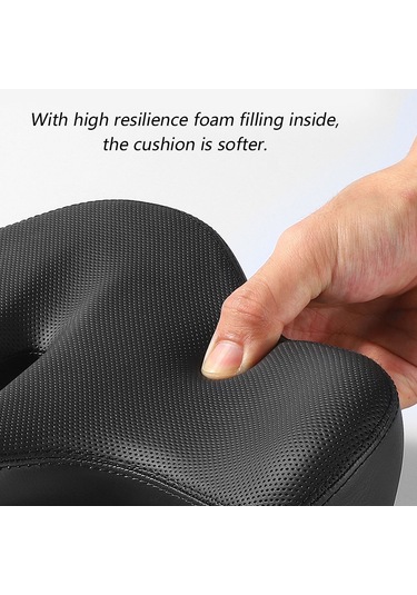 Yaozixa Ergonomik Geniş Bisiklet Oturduğu, Çift Şok Emici Toplu Tasarım, Dağ Bisikleti Yolu Bisikleti İçin Konforlu Siyah Oturak Siyah