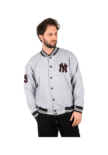 Deepsea Erkek Gri Çıtçıtlı Kolej Mont 2304760 Gri