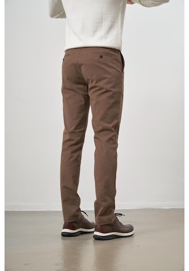 Koyu Vizon Düz Gabardin Slim Fit Casual Pantolon 1003245102 Koyu Vizon