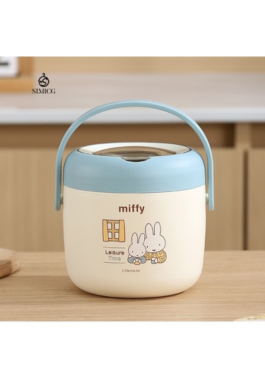 Miffy Paslanmaz Çelik Öğle Yemeği Kutusu Yalıtım Kutusu Büyük MAvi