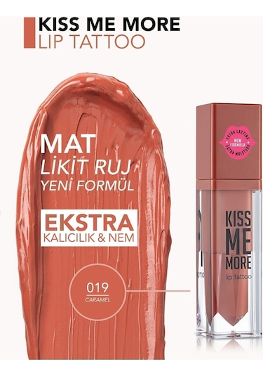 Flormar Uzun Süre Kalıcı Mat Ruj - Kiss Me More-019 Caramel-8682536040860