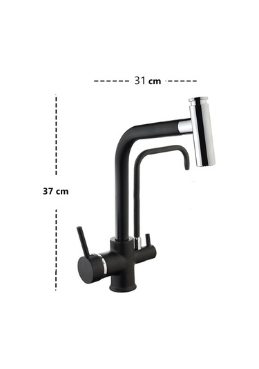 Venita Siyah Spiralli Çift Fonksiyonlu Arıtmalı Mutfak Eviye Bat