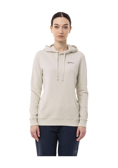 Jack Wolfskin Jack Wolfskın Kadın Sweatshırt Alice Hoody Krem Kapüşonlu Krem Krem
