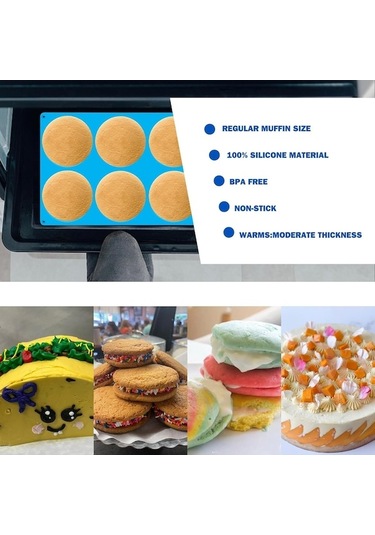 Maoyaya Pişirme İçin 4 İnç Yuvarlak Silikon Kalıp, Yapışmaz Hamburger Çörek Ve Yumurta Tavası Kalıbı Diğer