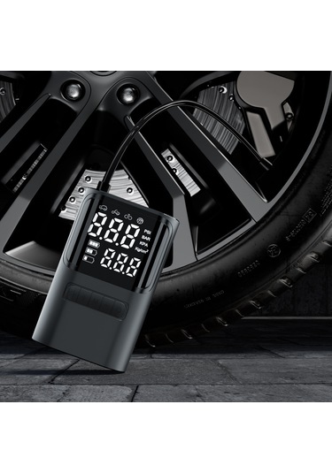 Reedark Siyah Akıllı Araç Zihniyet Pompası: Li-pil Dahili, Baskı Öngörü, Otomatik Durdurma, Led Işık, 4 Farklı Uç, 150psı Maksimum