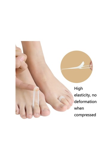 10 Çift Ayak Parmağı Kavrama Düzeltme Pedi Bej Standart