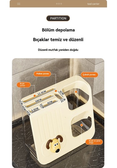 Spring Mutfak Tezgahıkaşık Sofra Drenaj Köpek Rafı Gri