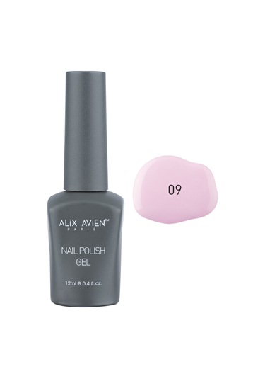 Alix Avien Uv Kalıcı Açık Pembe Jel Oje 09 Gel Polish 12 Ml