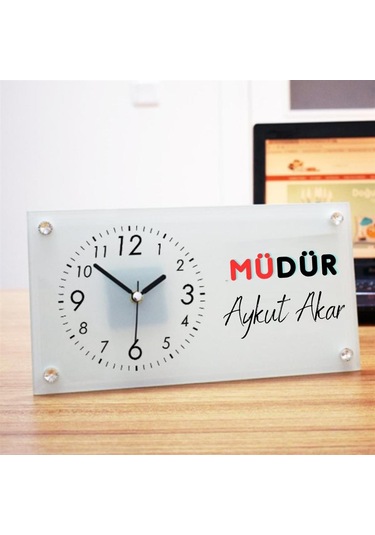 Kişiye Özel Masa Üstü Cam Saat 2903