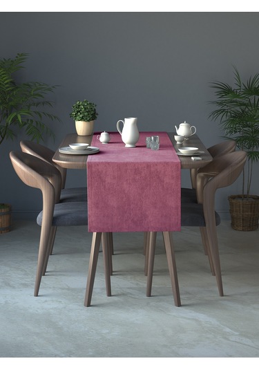 Kadife Dokulu Gül Kurusu Rengi Daily Series Runner 40 X 140 Gül Kurusu