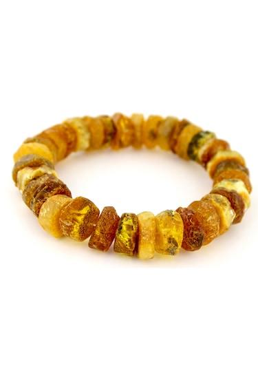 Kehribar Bileklik Amorf Tasarım Ambergold Blk23-132 Çok Renkli