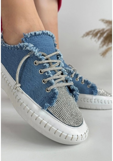 Enber Mavi Kot Bağcıklı Spor Ayakkabı Mavi